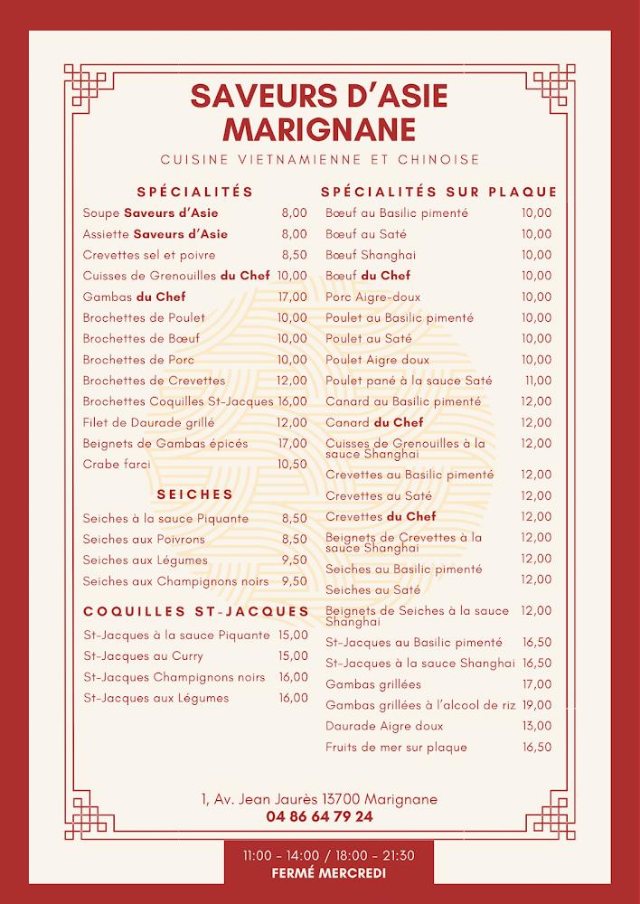Saveurs d'Asie Marignane - Menu Image 1