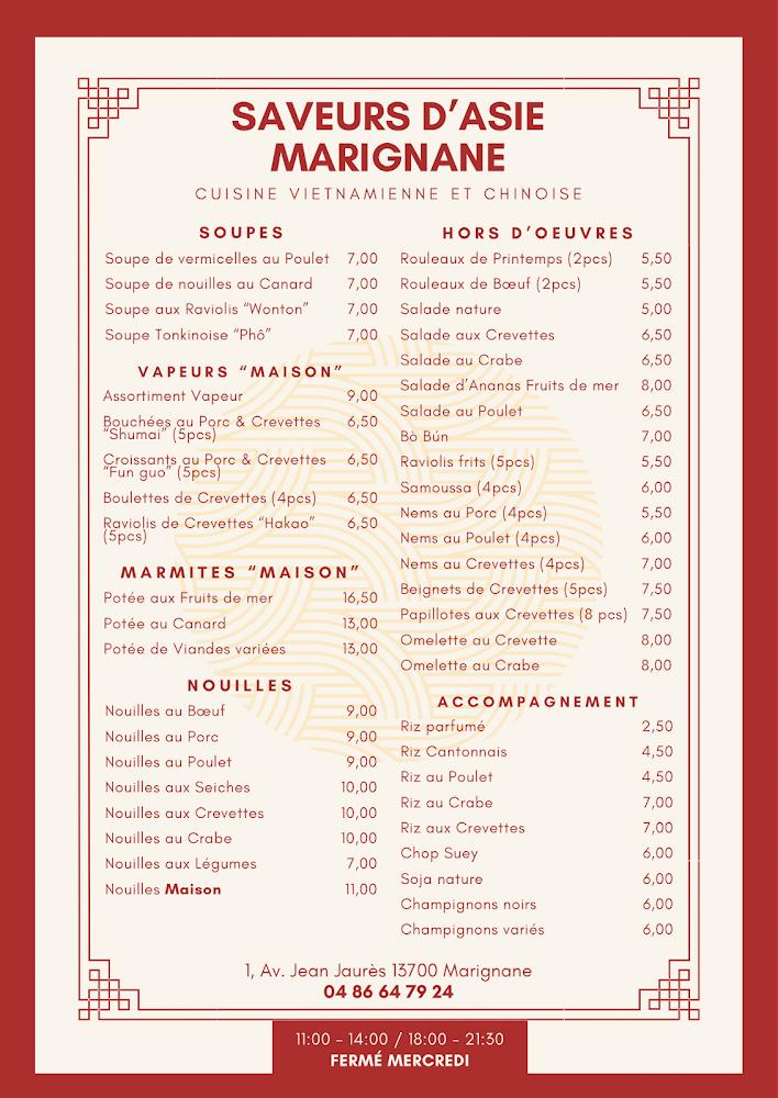 Saveurs d'Asie Marignane - Menu Image 2